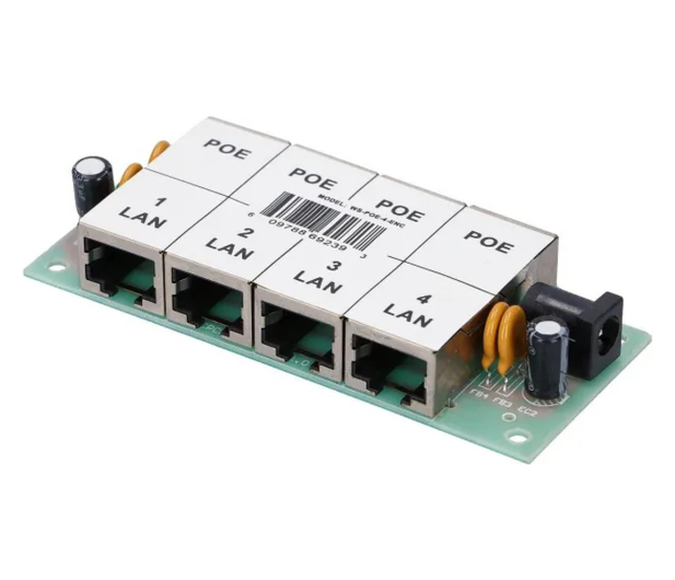 ExtraLink 4 Portowy PoE Injector 4x 100Mb/s RJ45, Bez Obudowy - 1541567 - zdjęcie